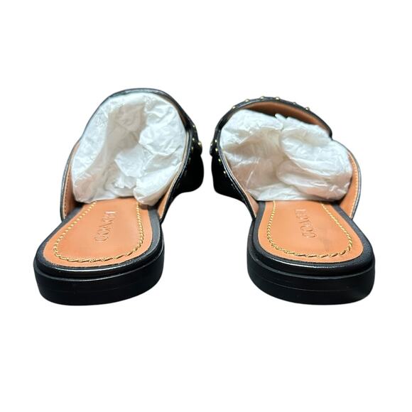 Coach Faye Studded Loafer Slide Mules - Black Leather - 7 - Picture 10 of 12